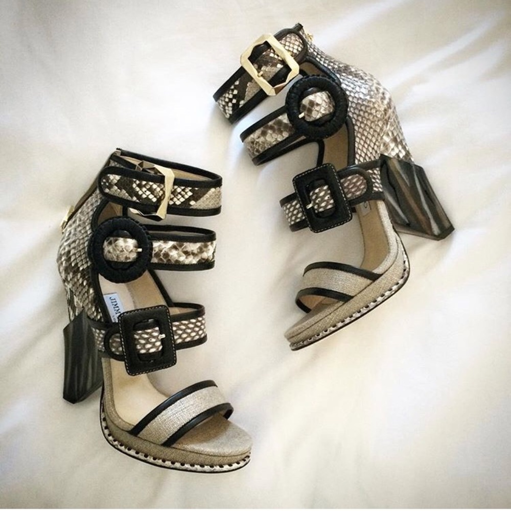 JIMMY CHOO Kaya Python Sandal 38.5